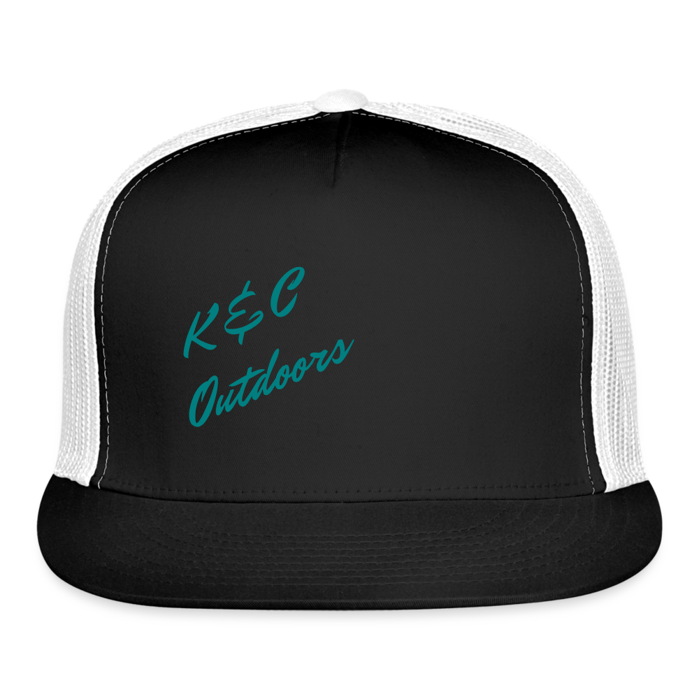 K & C Logo Mesh Back Trucker Hat - black/white