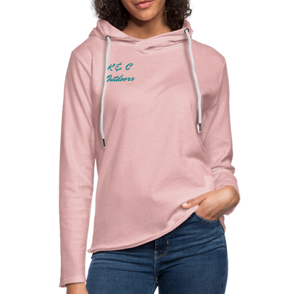 K & C Unisex Lightweight Terry Hoodie - cream heather pink