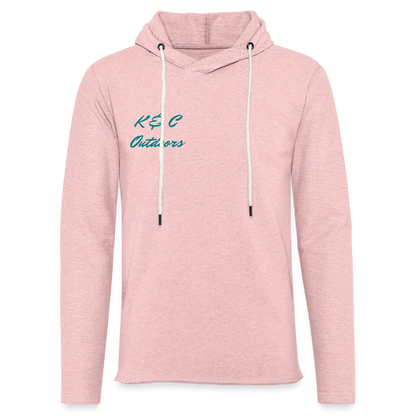 K & C Unisex Lightweight Terry Hoodie - cream heather pink