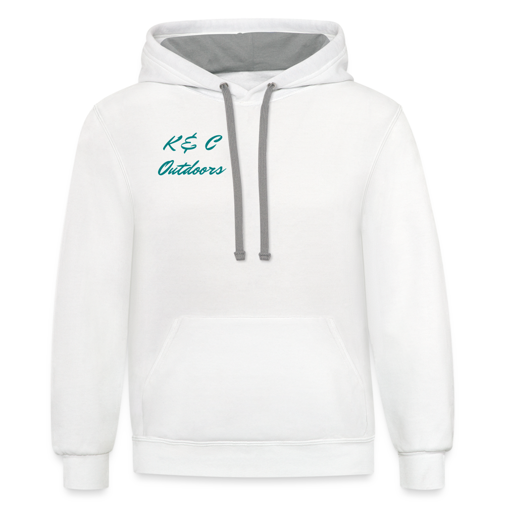 K & C Contrast Hoodie Unisex - white/gray