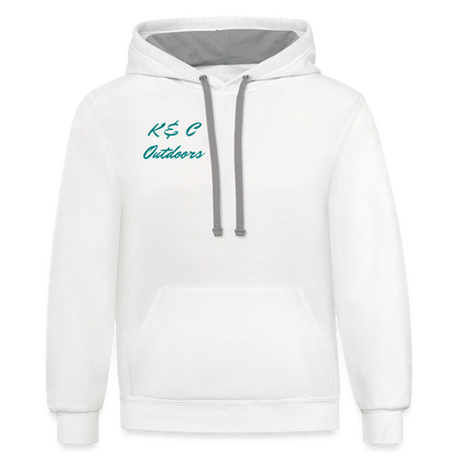 K & C Contrast Hoodie Unisex - white/gray