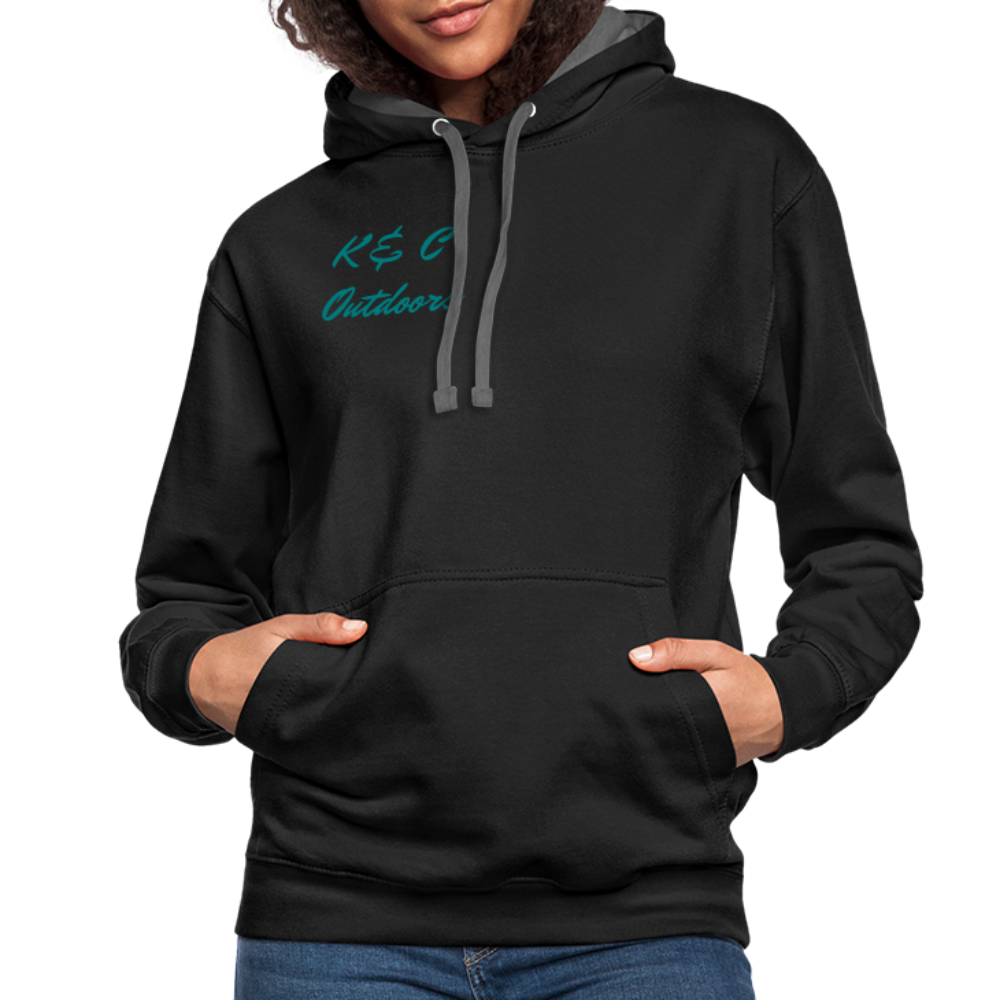 K & C Contrast Hoodie Unisex - black/asphalt