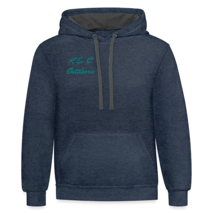 K & C Contrast Hoodie Unisex - indigo heather/asphalt