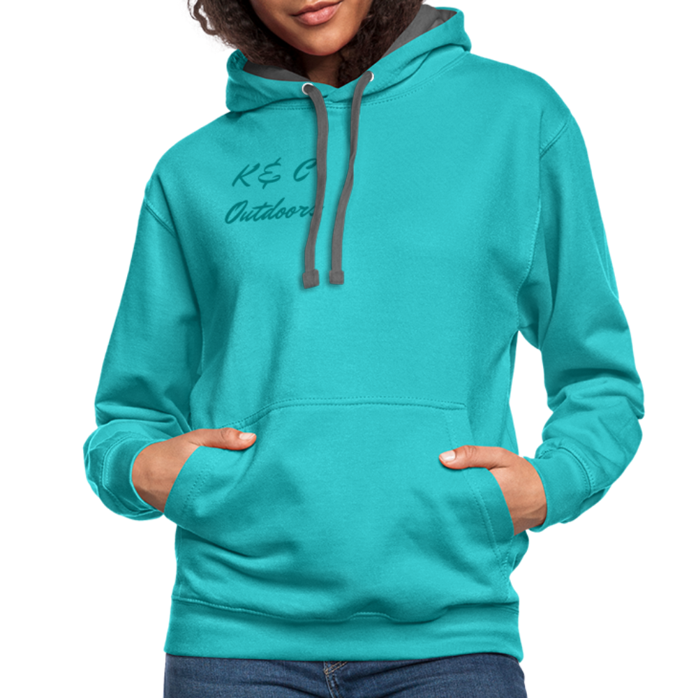 K & C Contrast Hoodie Unisex - scuba blue/asphalt