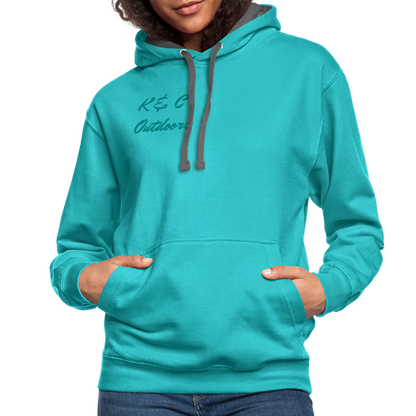 K & C Contrast Hoodie Unisex - scuba blue/asphalt