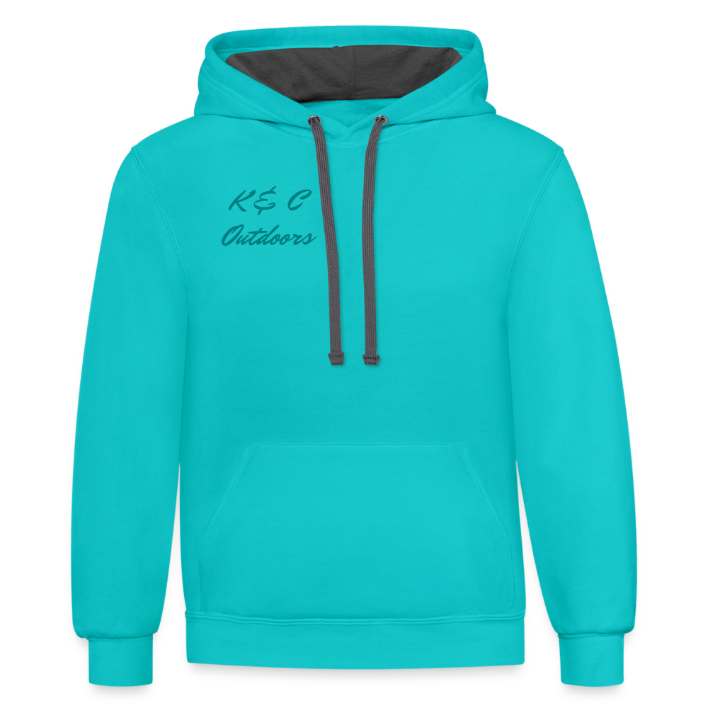 K & C Contrast Hoodie Unisex - scuba blue/asphalt