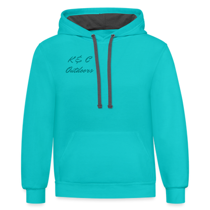 K & C Contrast Hoodie Unisex - scuba blue/asphalt