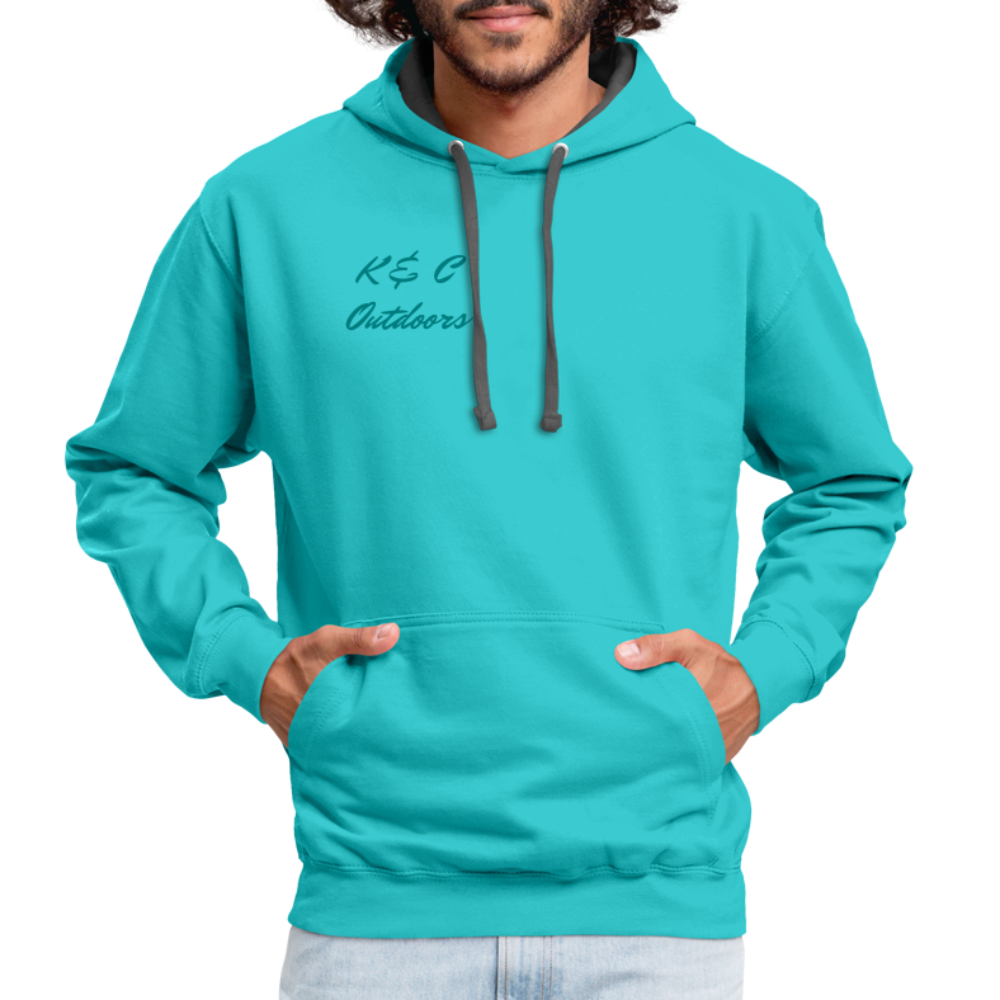 K & C Contrast Hoodie Unisex - scuba blue/asphalt