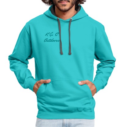 K & C Contrast Hoodie Unisex - scuba blue/asphalt