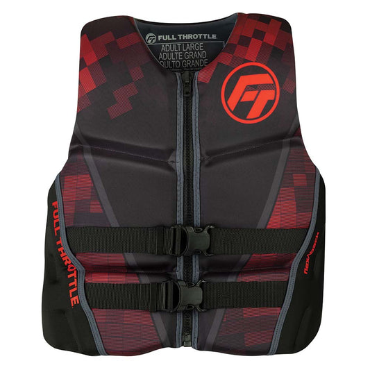 Full Throttle Mens Rapid-Dry Flex-Back Life Jacket - S - Black/Red [142500-100-020-22]